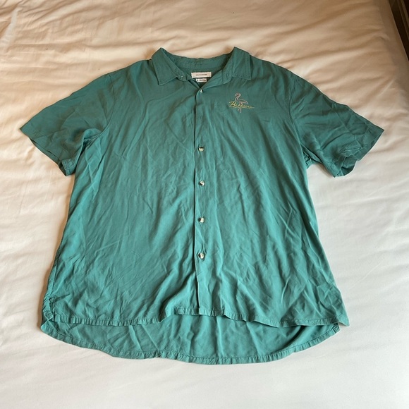 Urban Outfitters Teal Short Sleeve Button Down XL - Picture 1 of 4